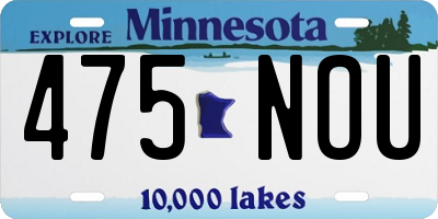 MN license plate 475NOU