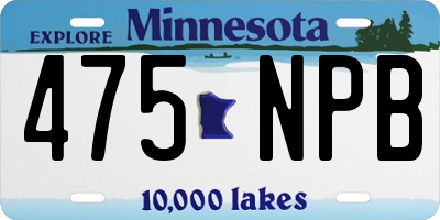 MN license plate 475NPB