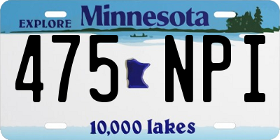 MN license plate 475NPI