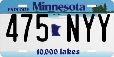 MN license plate 475NYY