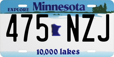MN license plate 475NZJ