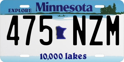 MN license plate 475NZM