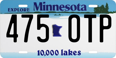 MN license plate 475OTP