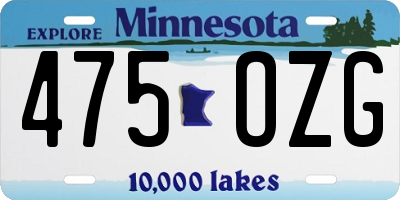 MN license plate 475OZG