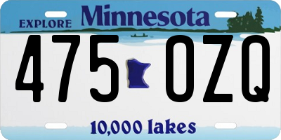 MN license plate 475OZQ
