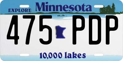 MN license plate 475PDP