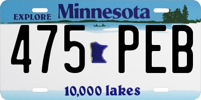 MN license plate 475PEB