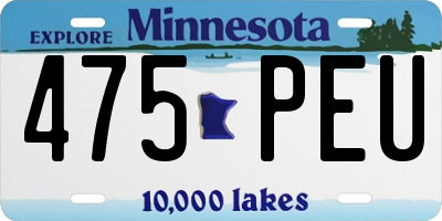 MN license plate 475PEU
