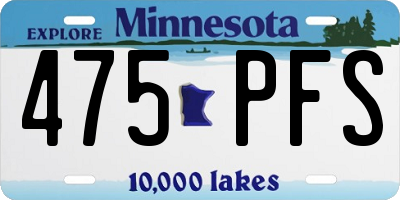 MN license plate 475PFS