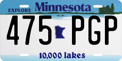 MN license plate 475PGP