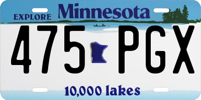 MN license plate 475PGX