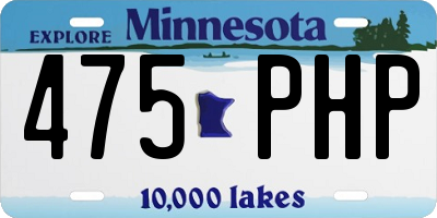 MN license plate 475PHP