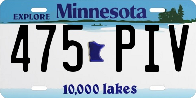 MN license plate 475PIV