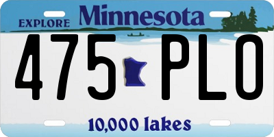 MN license plate 475PLO