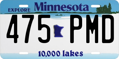 MN license plate 475PMD