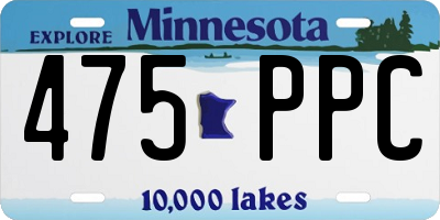 MN license plate 475PPC
