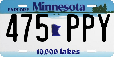 MN license plate 475PPY