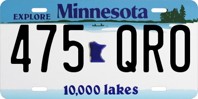 MN license plate 475QRO