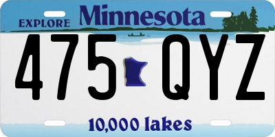 MN license plate 475QYZ