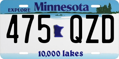MN license plate 475QZD