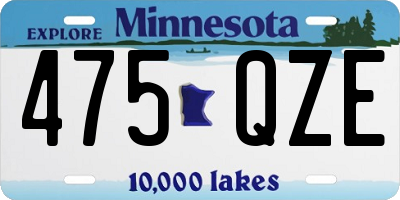 MN license plate 475QZE