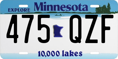 MN license plate 475QZF