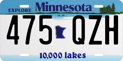 MN license plate 475QZH