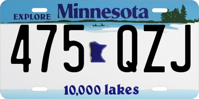 MN license plate 475QZJ