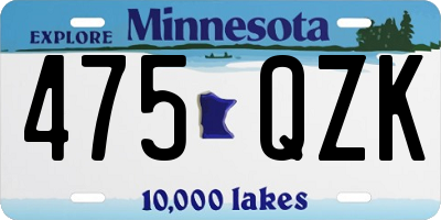 MN license plate 475QZK