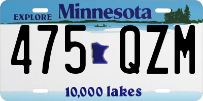 MN license plate 475QZM