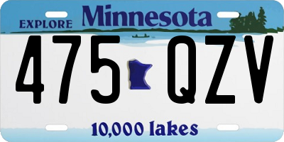 MN license plate 475QZV