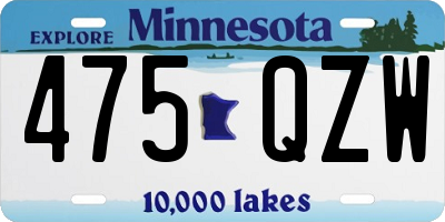 MN license plate 475QZW