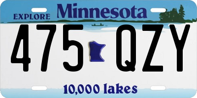 MN license plate 475QZY