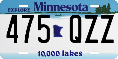 MN license plate 475QZZ