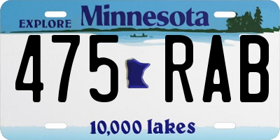 MN license plate 475RAB