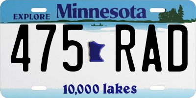 MN license plate 475RAD