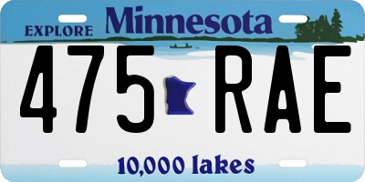 MN license plate 475RAE