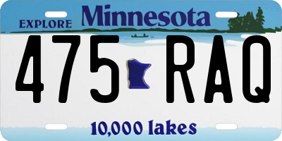 MN license plate 475RAQ