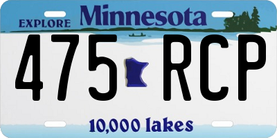 MN license plate 475RCP