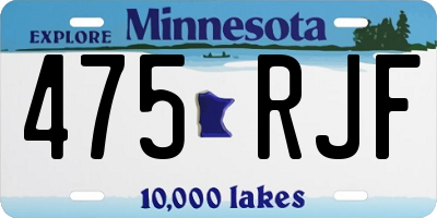 MN license plate 475RJF