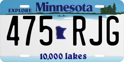 MN license plate 475RJG
