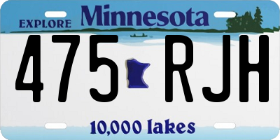 MN license plate 475RJH