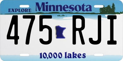 MN license plate 475RJI