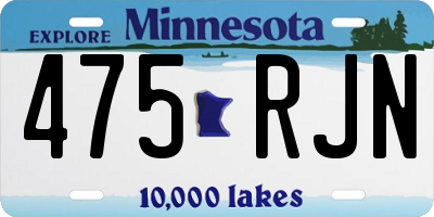 MN license plate 475RJN
