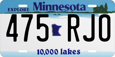 MN license plate 475RJO