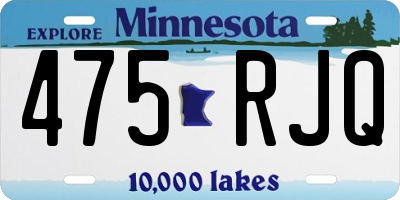MN license plate 475RJQ