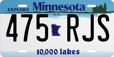 MN license plate 475RJS