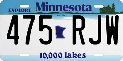 MN license plate 475RJW