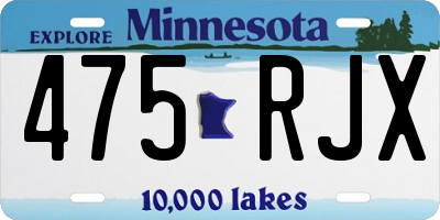 MN license plate 475RJX