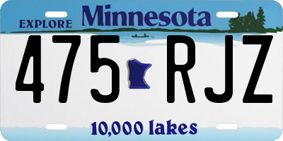 MN license plate 475RJZ